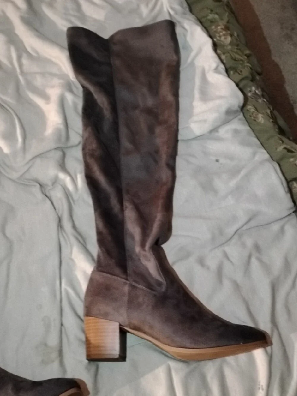 Caslon Over-the-Knee Block Heel Women’s Boots in Gray  Size 8W